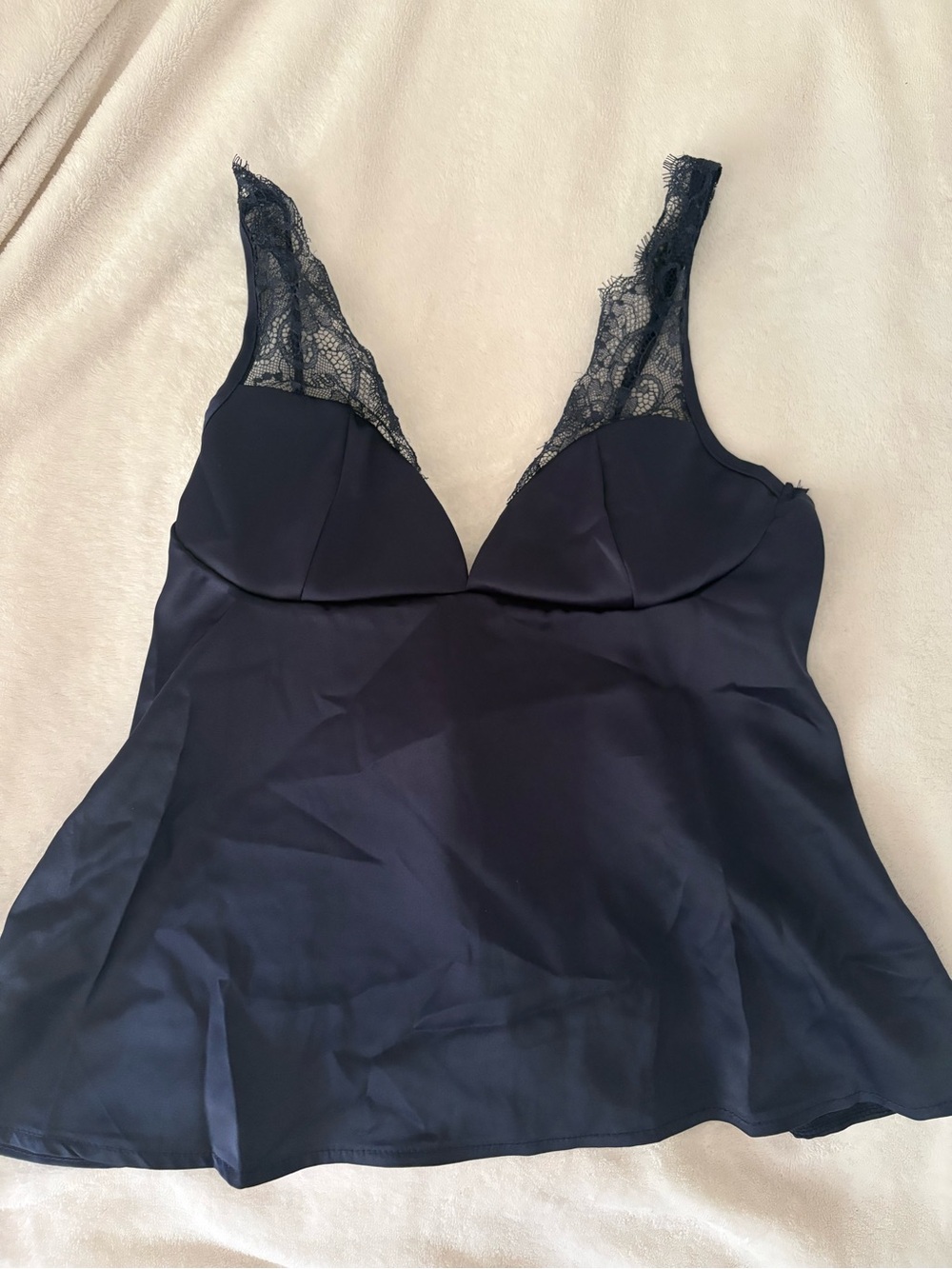 BRAND NEW SHEIN Lace-Trim Satin Cami Top